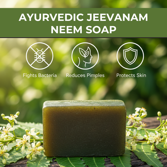 Ayurvedic Jeevanam Anti-Acne & Clear Skin Neem Soap For Face & Body