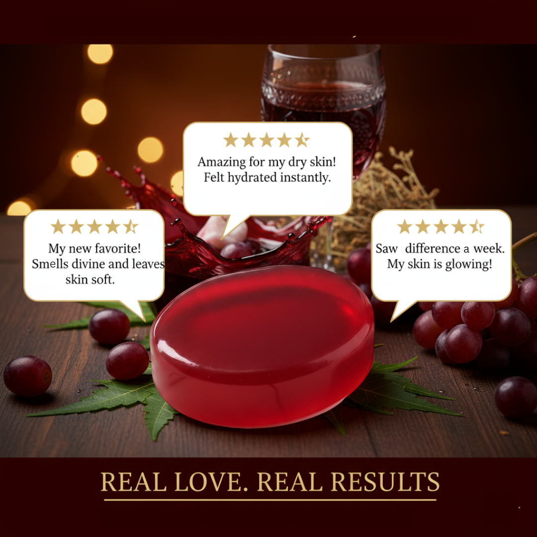 Combo of 2 Black Detox Charcoal Soap and 2 Red Wine Soap For Face & Body (Detox & Moisturise)