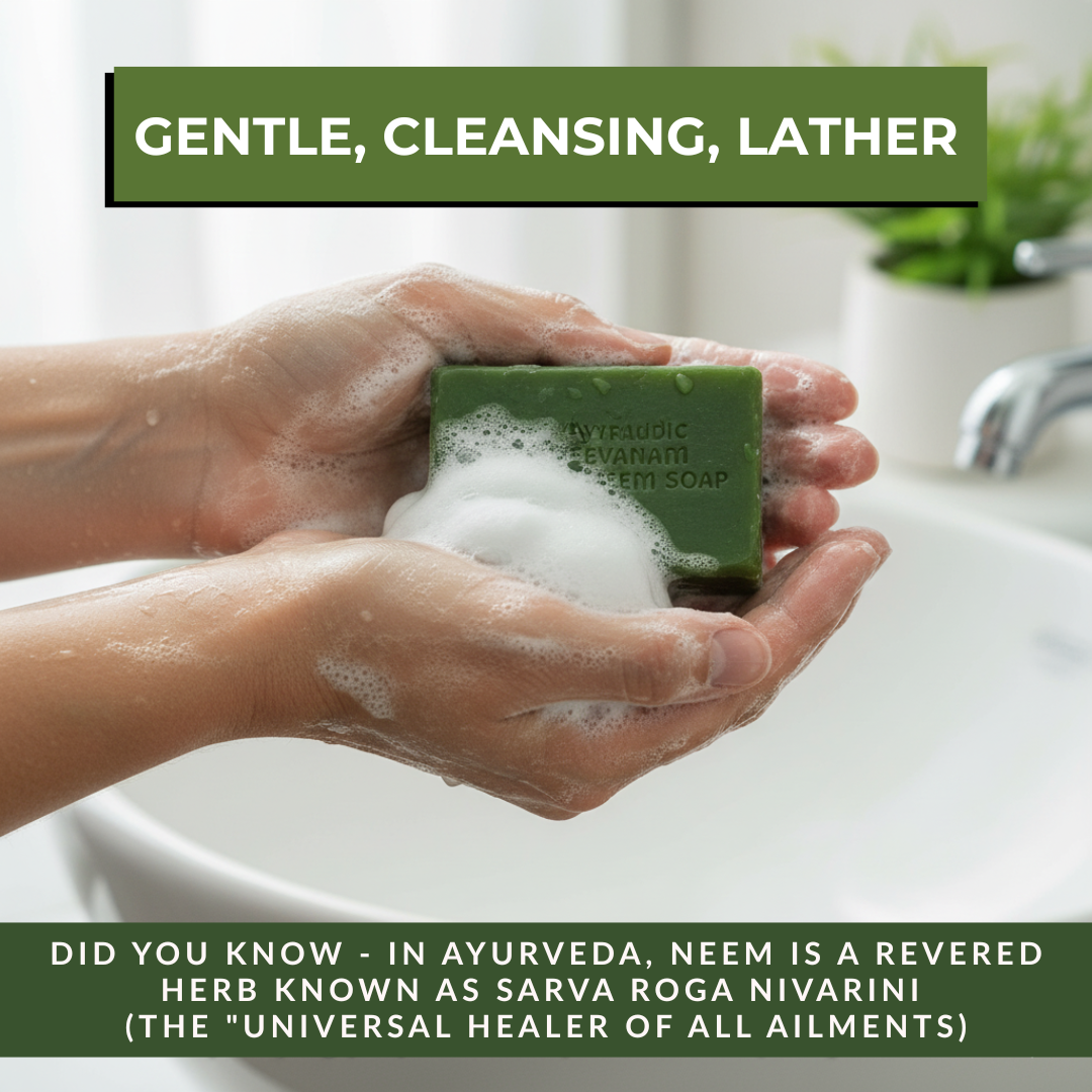 Ayurvedic Jeevanam Anti-Acne & Clear Skin Neem Soap For Face & Body