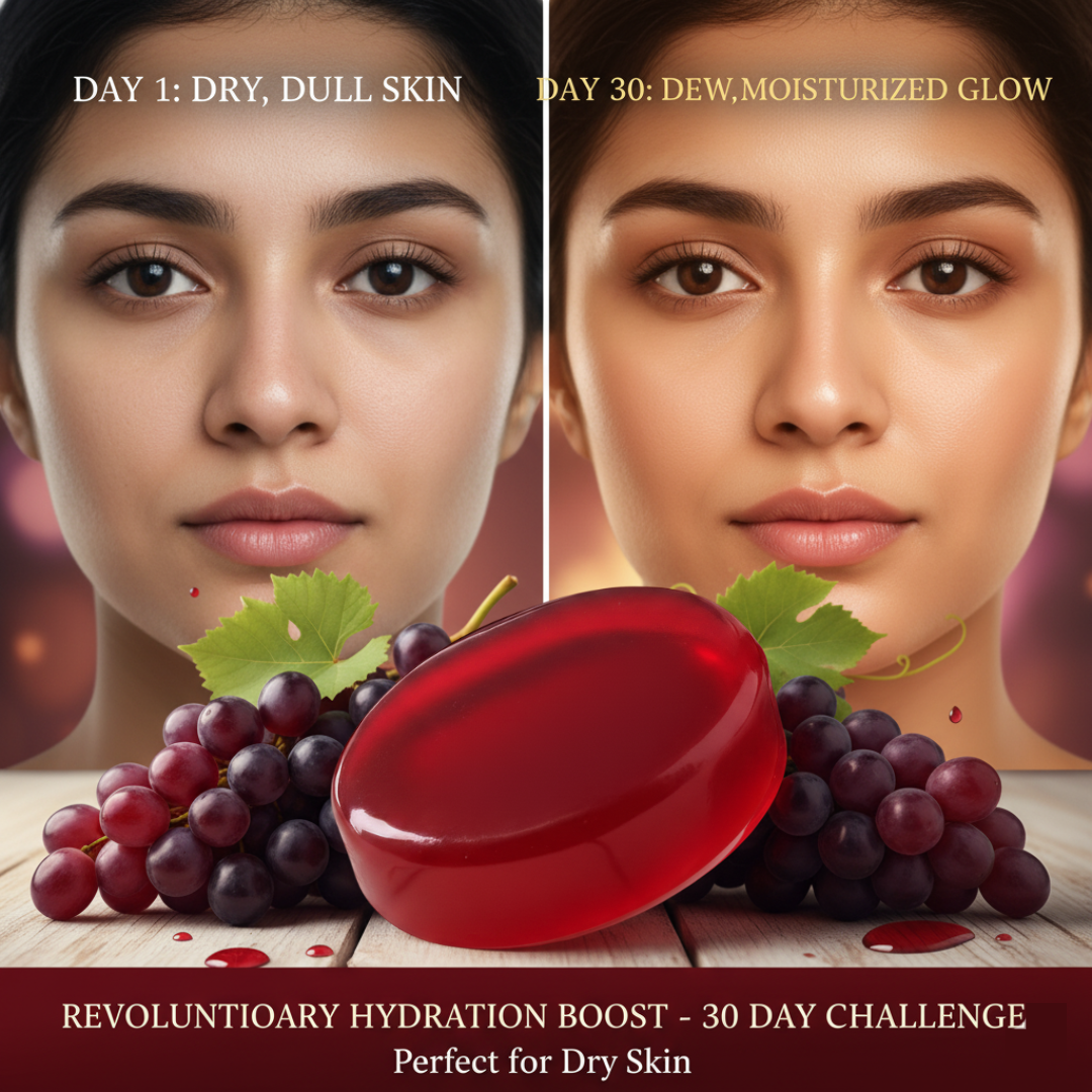 Combo of 2 Black Detox Charcoal Soap and 2 Red Wine Soap For Face & Body (Detox & Moisturise)