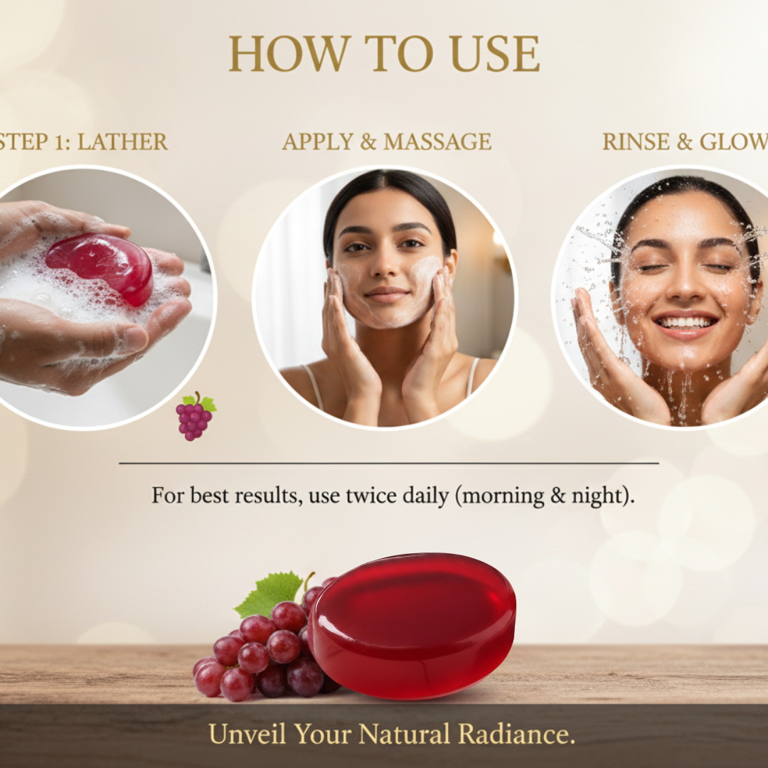 Ayurvedic Jeevanam Red Wine Moisturising Soap For Face & Body