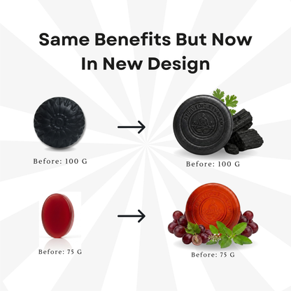 Ayurvedic Jeevanam Black Detox Charcoal Soap for Face & Body (Get 1 Free Red Wine Soap)