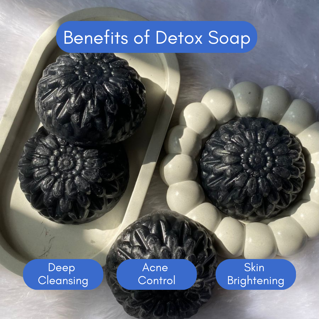 Ayurvedic Jeevanam Black Detox Charcoal Soap for Face & Body