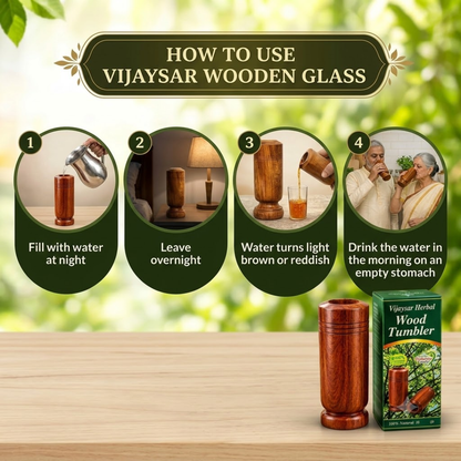 Vijaysar Wooden Glass – Ayurvedic Diabetes & Sugar Control Tumbler (100 ml)