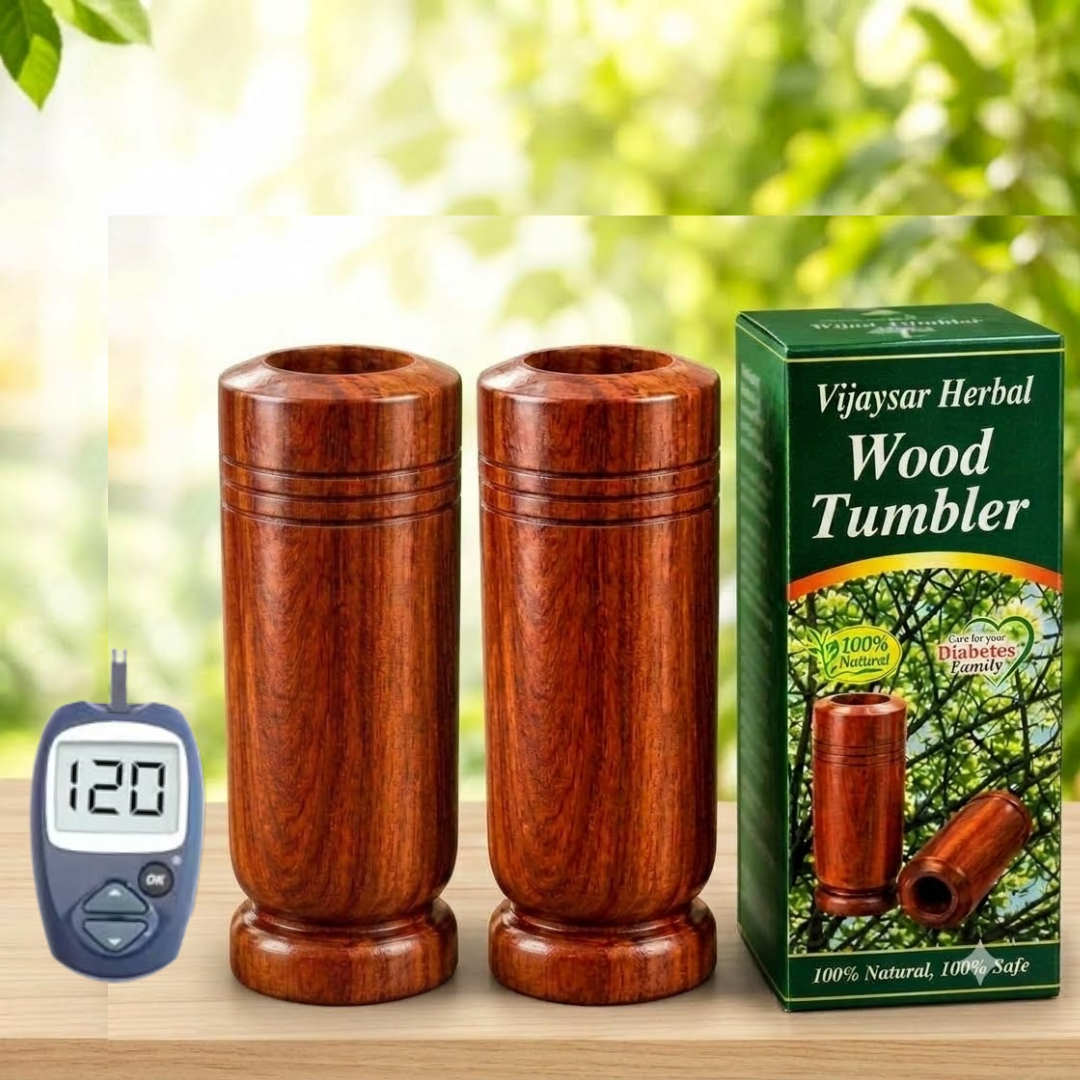 Vijaysar Wooden Glass – Ayurvedic Diabetes & Sugar Control Tumbler (100 ml)