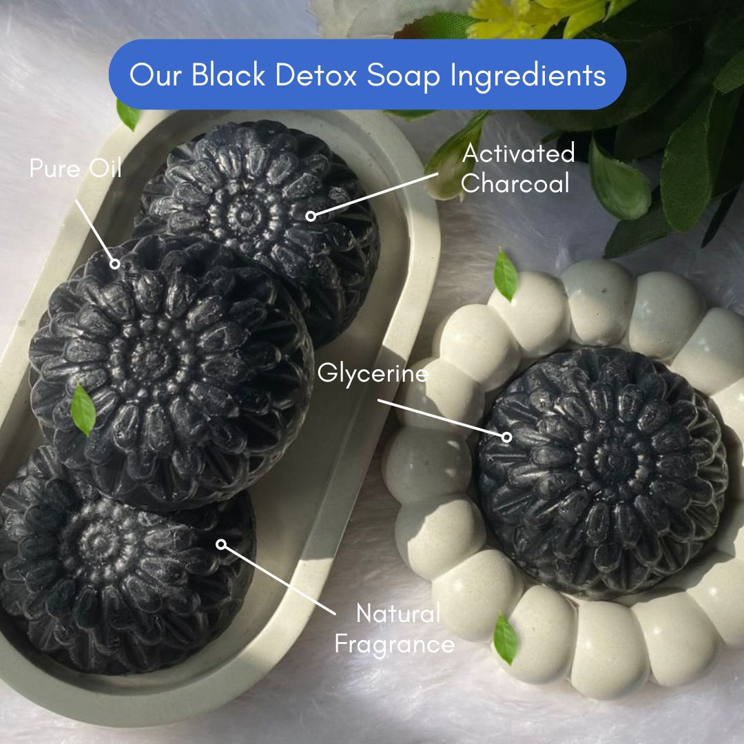 Ayurvedic Jeevanam Black Detox Charcoal Soap for Face & Body
