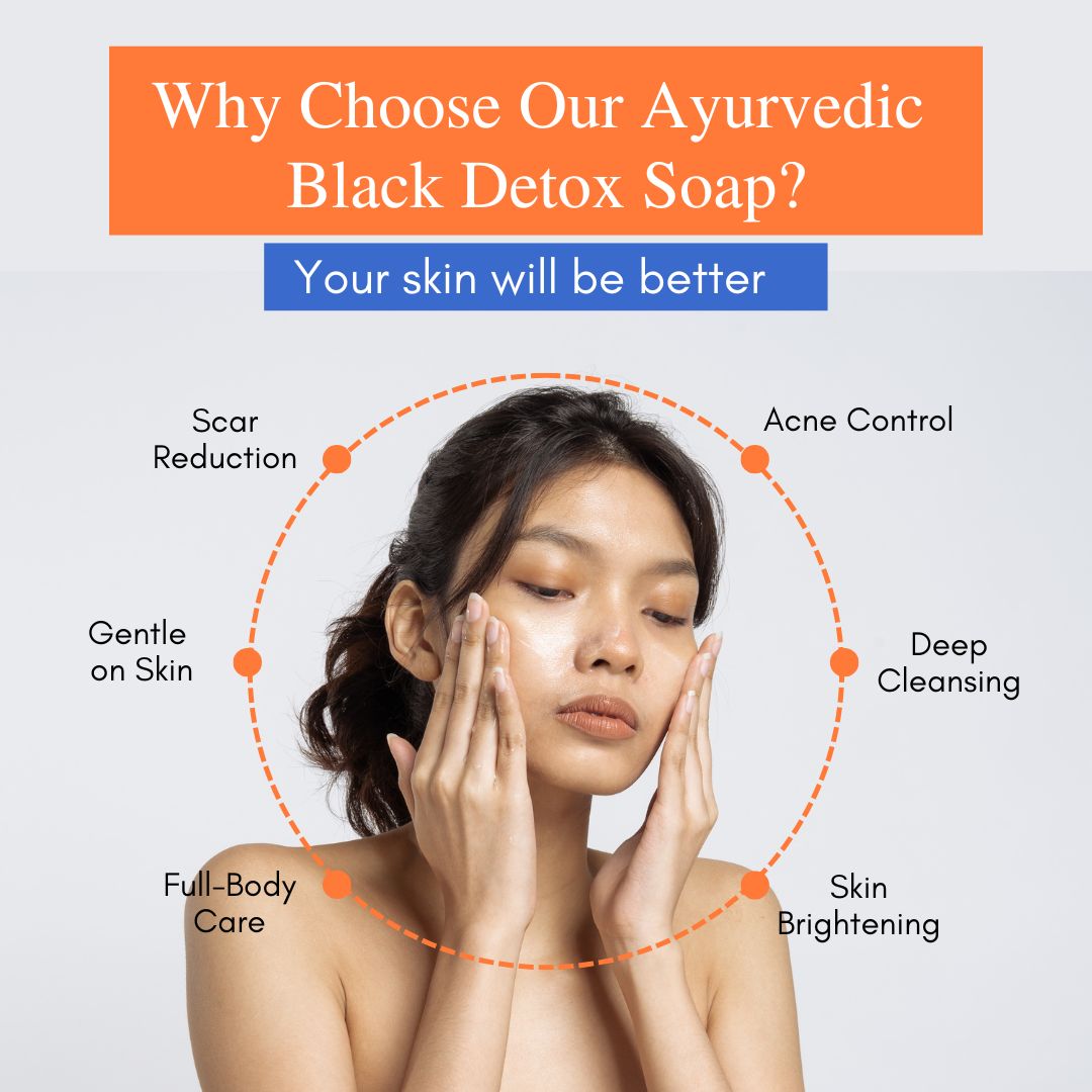 Ayurvedic Jeevanam Black Detox Charcoal Soap for Face & Body