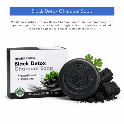 Combo of New & Improved Black Detox Charcoal, Neem and Red Wine Soap for Face & Body (For Both Male & Female)